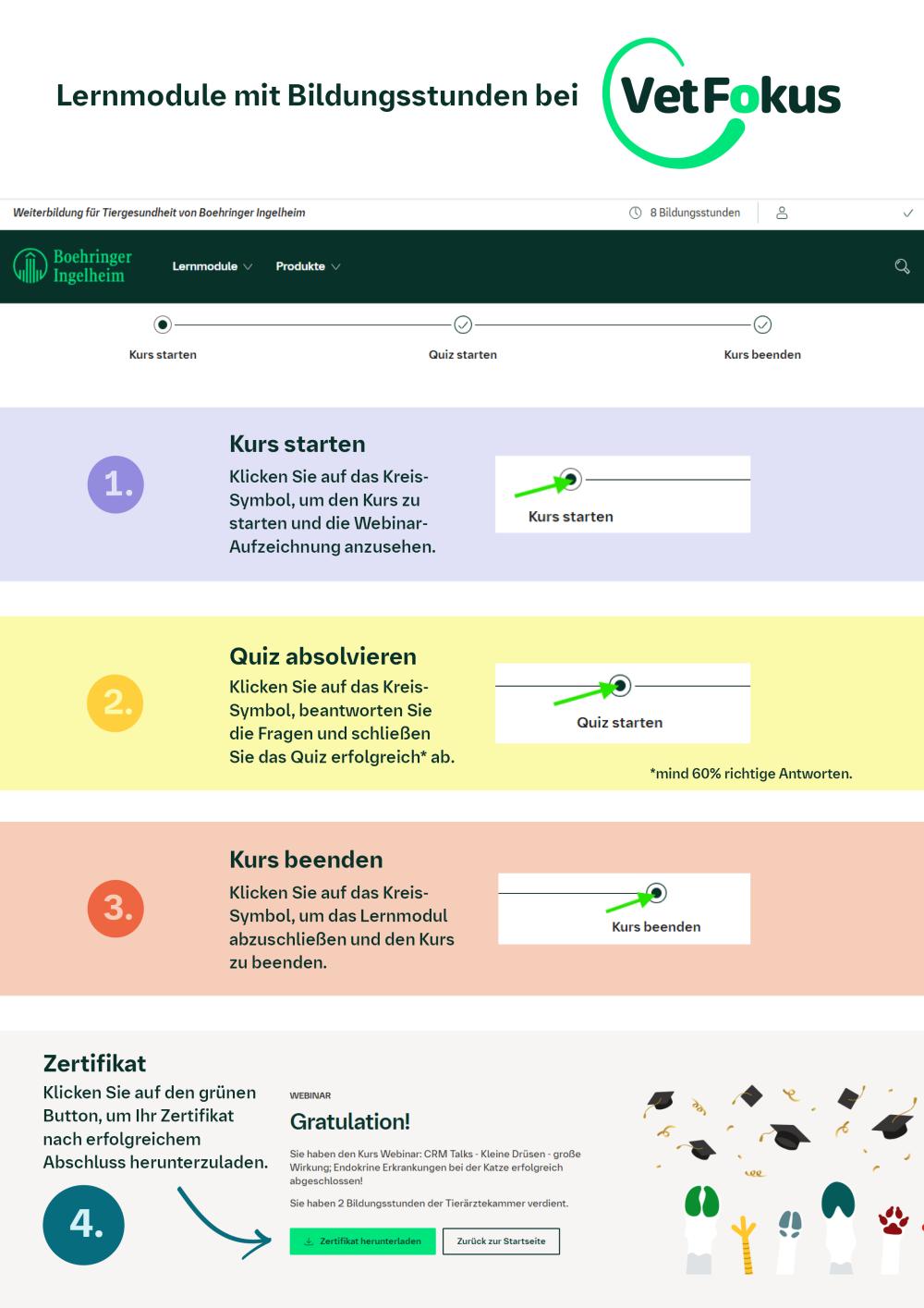 Lernmodule mit Bildungsstunden